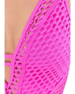 BECCA Castaway Textured Plunge One-Piece Women's
