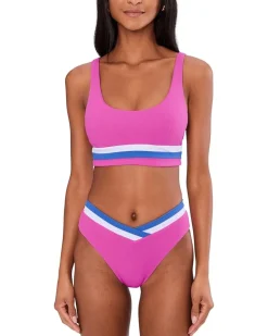 BECCA Coast Line Rib Rory Color Block Sport Bra Women's