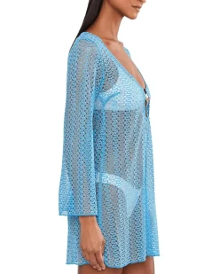 BECCA Golden Metallic Crochet Buckle Tunic Women's