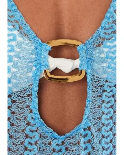 BECCA Golden Metallic Crochet Buckle Tunic Women's
