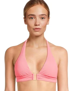 BECCA Modern Edge Rib Mira U Buckle Halter Top Women's