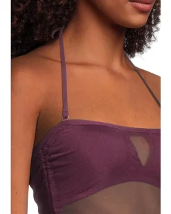 BECCA Muse Hadlee Bandeau Mesh Overlay Tankini Top Women's