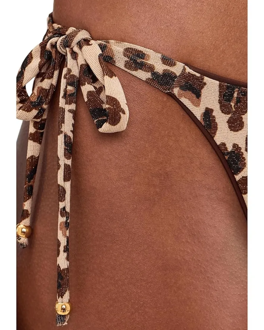 BECCA Safari Leopard Demi Reversible Side Tie Bottom Women's
