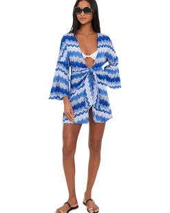BECCA Santorini Textured Tie Front Tunic Women's
