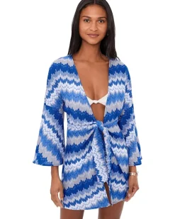 BECCA Santorini Textured Tie Front Tunic Women's
