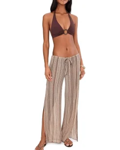 BECCA Seaside Crochet Knit Split Leg Pants Women's