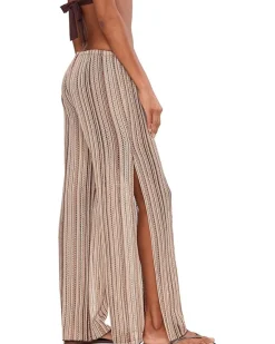 BECCA Seaside Crochet Knit Split Leg Pants Women's