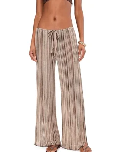 BECCA Seaside Crochet Knit Split Leg Pants Women's