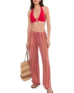 BECCA Seaside Crochet Knit Split Leg Pants Women's