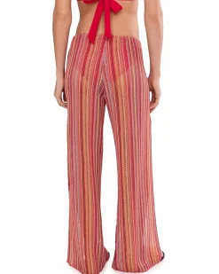 BECCA Seaside Crochet Knit Split Leg Pants Women's