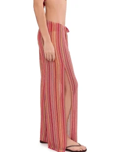 BECCA Seaside Crochet Knit Split Leg Pants Women's