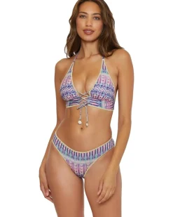 BECCA Tulum Mira Metallic Corset Front Halter Women's