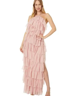 Betsy & Adam Long Mesh Multi Tier Tie Neck Women's