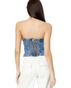 Blank NYC Own It Denim Bustier in Blue Women's