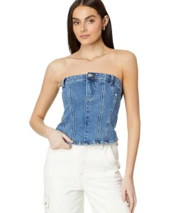 Blank NYC Own It Denim Bustier in Blue Women's