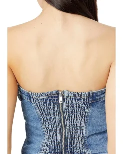 Blank NYC Own It Denim Bustier in Blue Women's