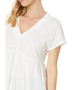 bobi Los Angeles V-Neck Short Sleeve Tier Top Women's