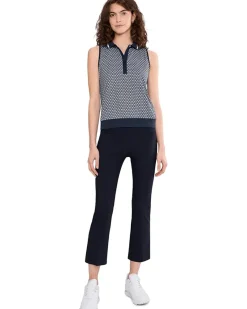 Callaway Sleeveless Scarf Geo Print Rib Collar Polo Women's