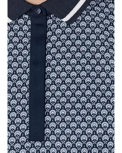 Callaway Sleeveless Scarf Geo Print Rib Collar Polo Women's
