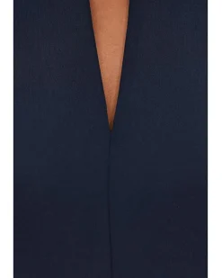 Calvin Klein Cap Sleeve Asymmetrical Neck Crepe Sheath Women's