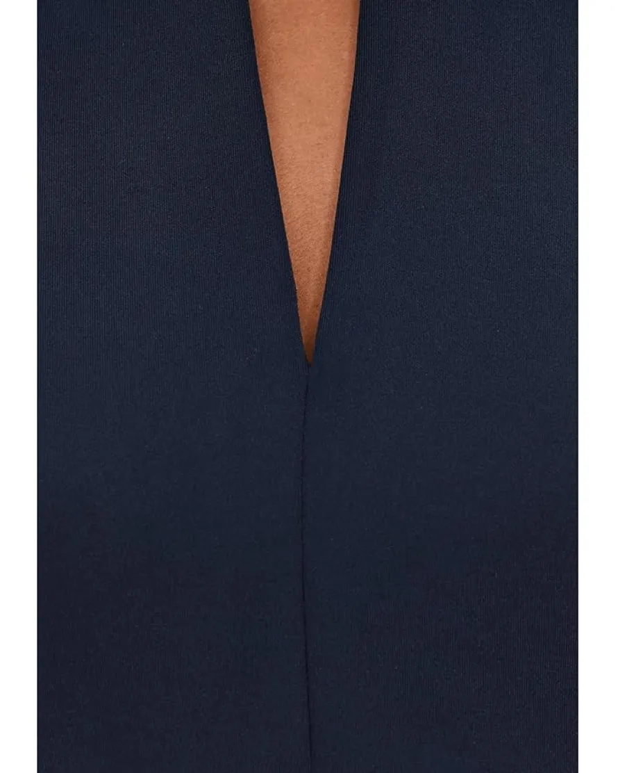 Calvin Klein Cap Sleeve Asymmetrical Neck Crepe Sheath Women's