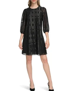 Calvin Klein Chiffon A-Line with Lurex Women's