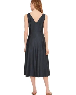 Calvin Klein Denim V-Neck Sleeveless A-Line Women's