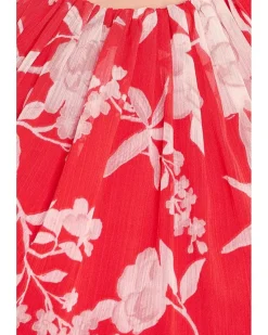 Calvin Klein Floral Chiffon Flutter Sleeve Midi Women's