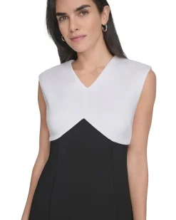 Calvin Klein Scuba Color Block A-Line Women's