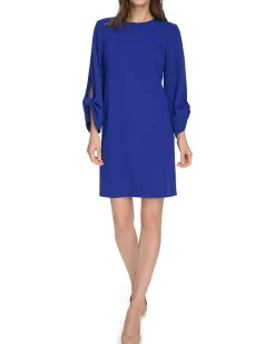 Calvin Klein Scuba Crepe Keyhole Sleeve Women's