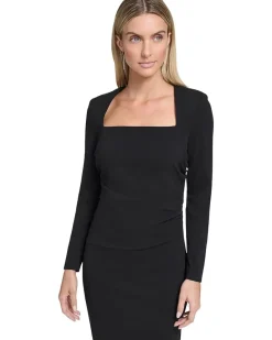 Calvin Klein Scuba Crepe Long Sleeve Midi Sheath Women's