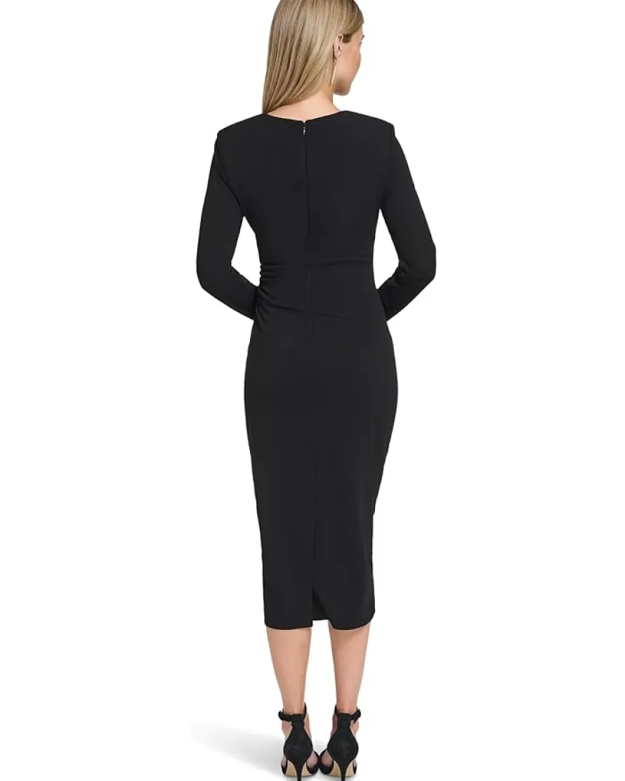 Calvin Klein Scuba Crepe Long Sleeve Midi Sheath Women's