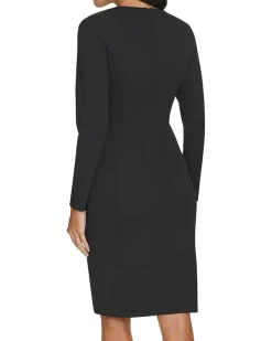 Calvin Klein Scuba Crepe Long Sleeve with Hot Fix Women's
