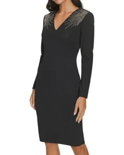 Calvin Klein Scuba Crepe Long Sleeve with Hot Fix Women's
