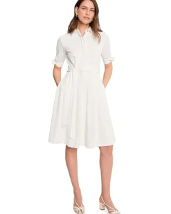 Calvin Klein Scuba Crepe Short Sleeve Self Tie Shirt Dress Women's