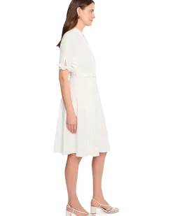 Calvin Klein Scuba Crepe Short Sleeve Self Tie Shirt Dress Women's