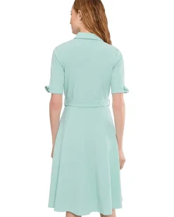 Calvin Klein Scuba Crepe Short Sleeve Self Tie Shirt Dress Women's