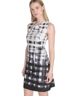 Calvin Klein Scuba Sleeveless Printed Sheath Women's