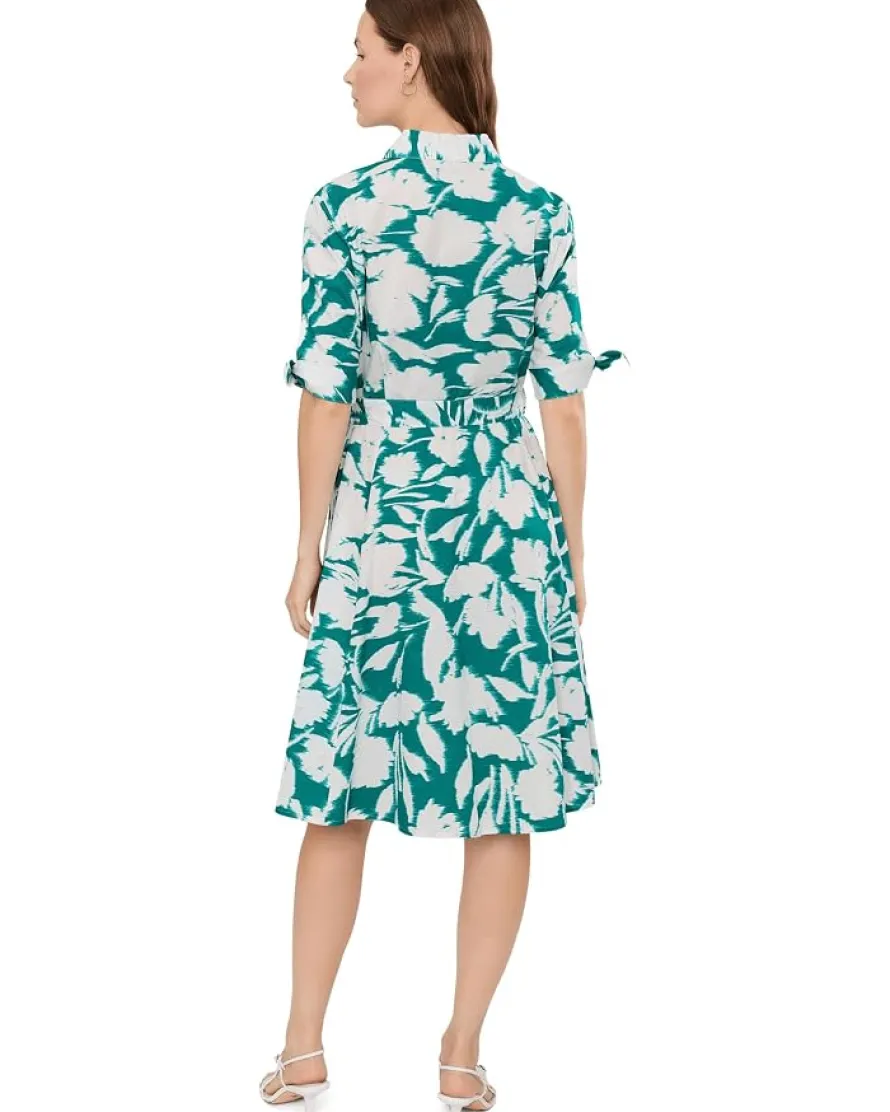 Calvin Klein Short Sleeve Floral Cotton A-Line Women's