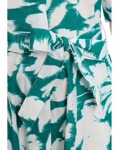 Calvin Klein Short Sleeve Floral Cotton A-Line Women's