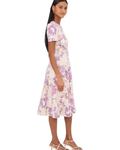 Calvin Klein Short Sleeve Scuba Floral Aline Women's