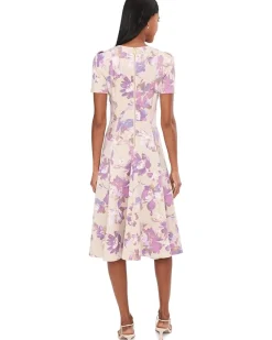 Calvin Klein Short Sleeve Scuba Floral Aline Women's
