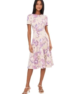 Calvin Klein Short Sleeve Scuba Floral Aline Women's