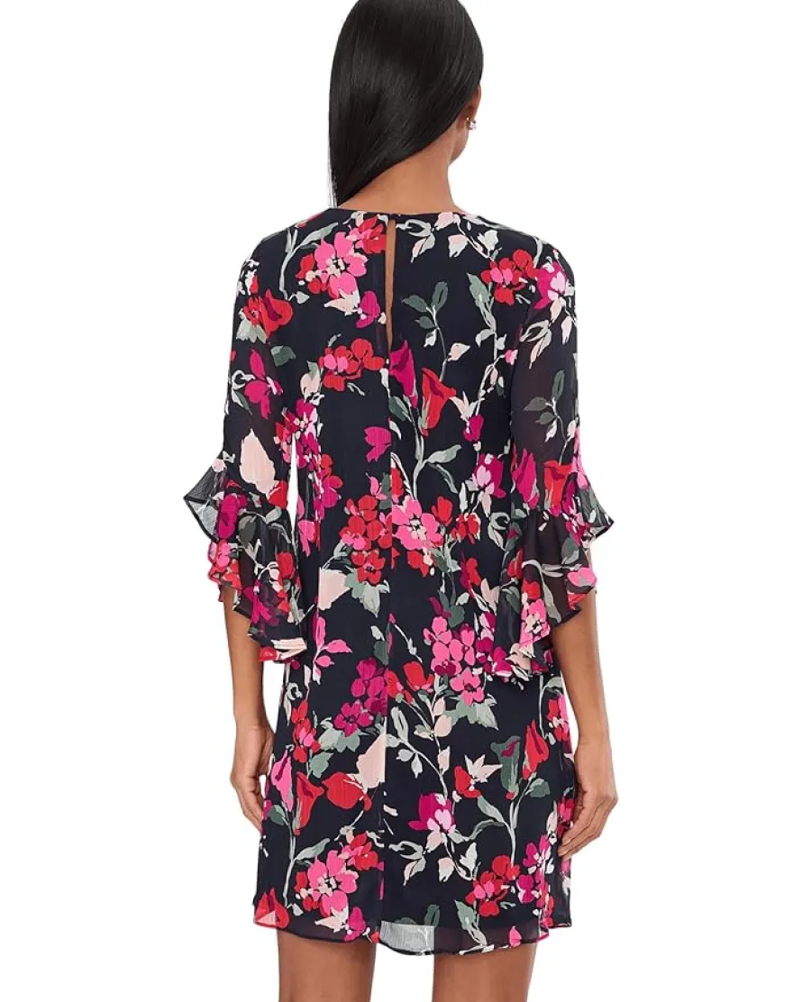 Calvin Klein 3/4 Sleeve Floral Shift Shift Dress Women's