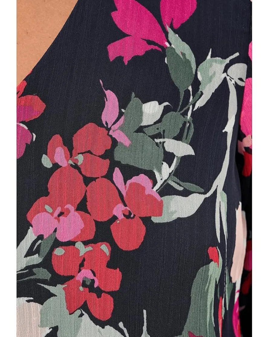 Calvin Klein 3/4 Sleeve Floral Shift Shift Dress Women's