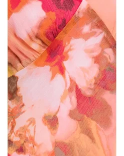 Calvin Klein Sleeveless Floral Chiffon Ruffle Hem Women's
