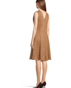 Calvin Klein Sleeveless Zipper Suede Aline Women's