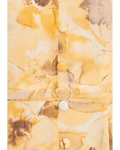 Calvin Klein Sleeve Short Floral Self Tie Dress Women's