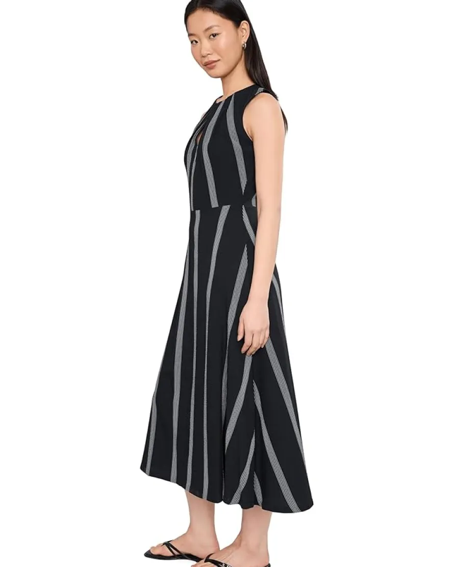 Calvin Klein Sleevleless Striped Keyhole Aline Women's