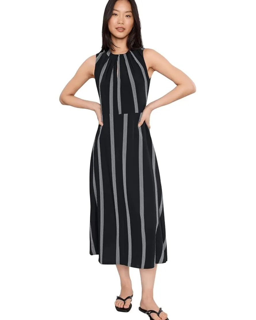 Calvin Klein Sleevleless Striped Keyhole Aline Women's